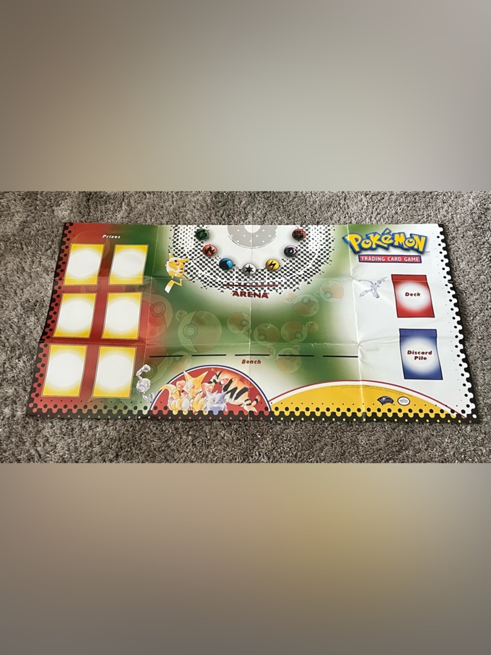Vintage 1999 Pokemon Trading Card Game Playmat & Poster Guide Pikachu Arena